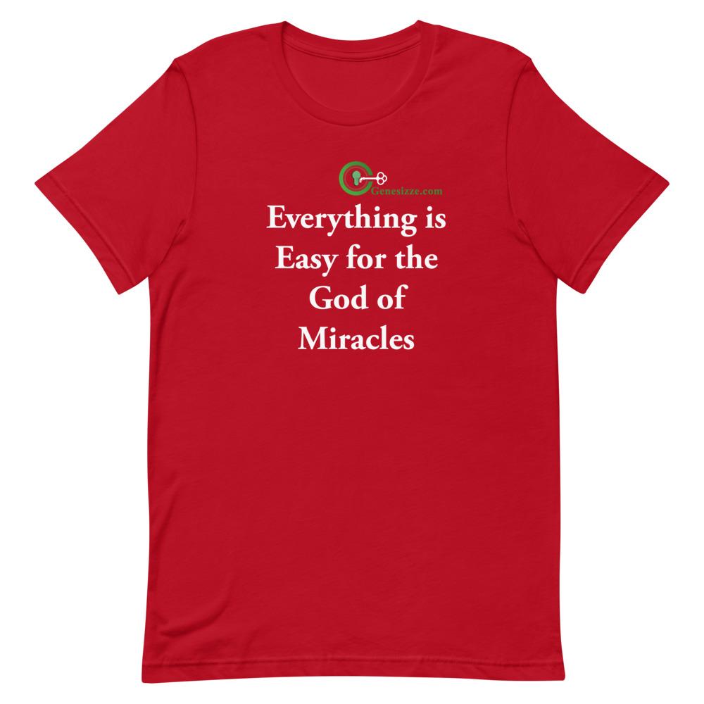 Everything is Easy for the God of Miracles t-shirt Genesizze.com Inc. Red S 